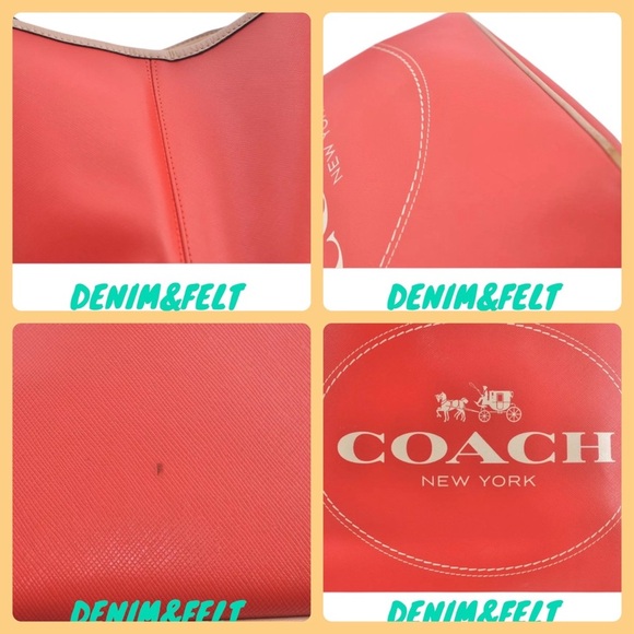 Coach Red Coated Canvas/Leather Metro Horse Carriage Shopper Tote Shoulder Bag♥️ - Picture 13 of 16